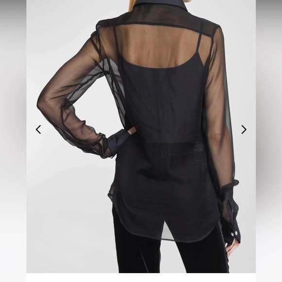 Balmain silk chiffon collard top - Picture 3 of 4